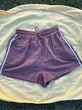 The Lullaby Club Brown Shorts with White Stripe